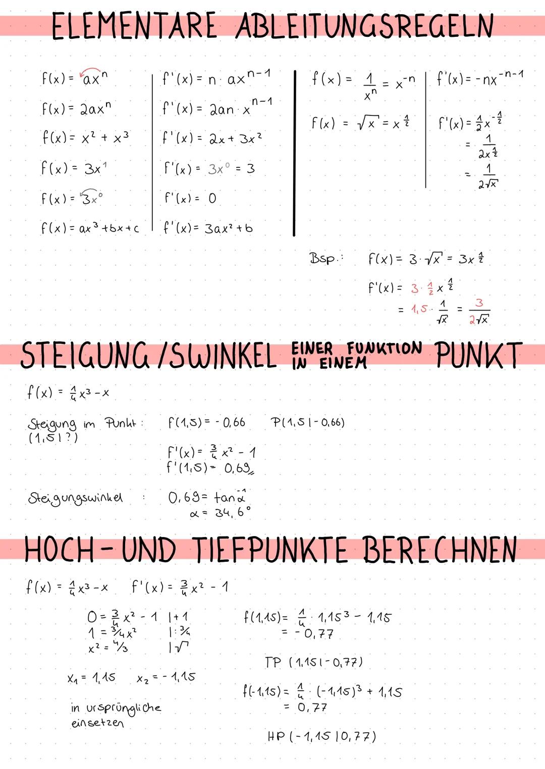 BASICS GANZRATIONALE FUNKTIONEN
1 definitions- und wertemenge:
Eine Funktion f(x) ordnet jedem x-Wert genau einen y-Wert zu.
x-Werte Definit