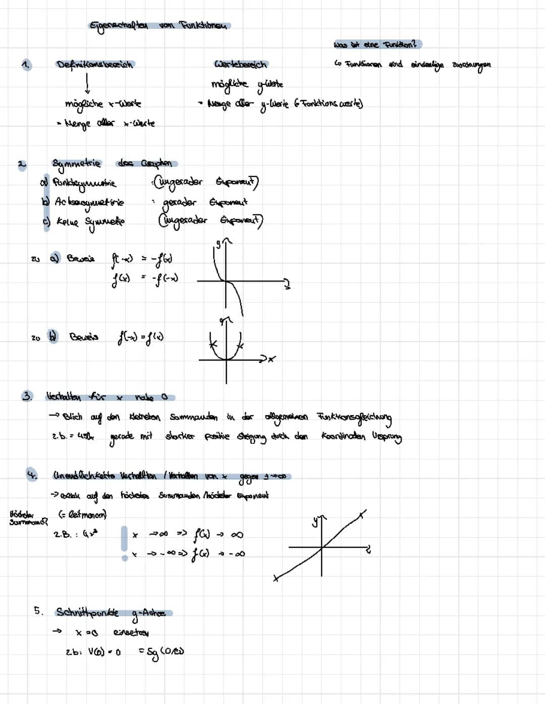 Eigenschaften Funktionen 
