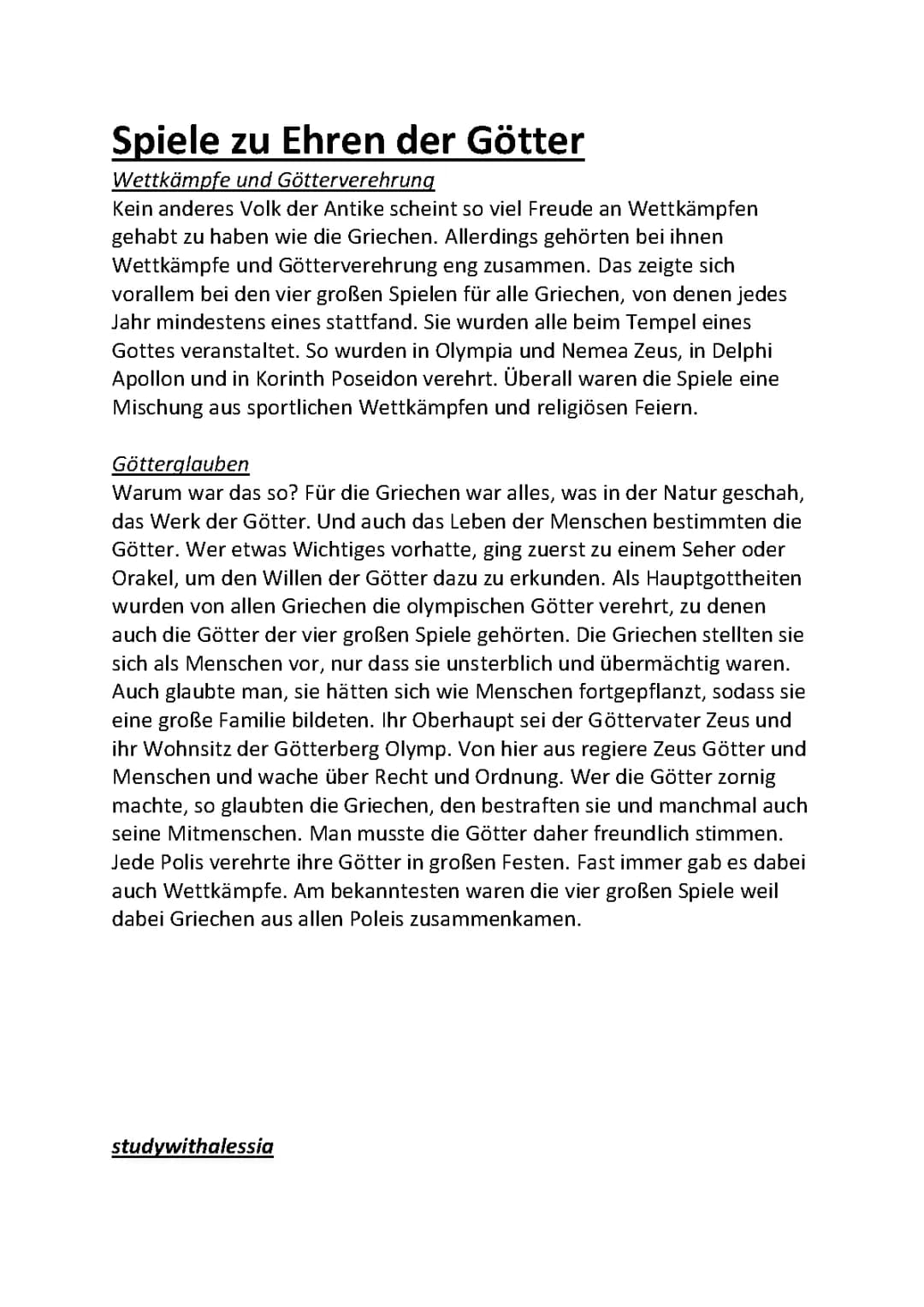 Wettkämpfe und Götter in der Antike: Die ersten Olympischen Spiele
