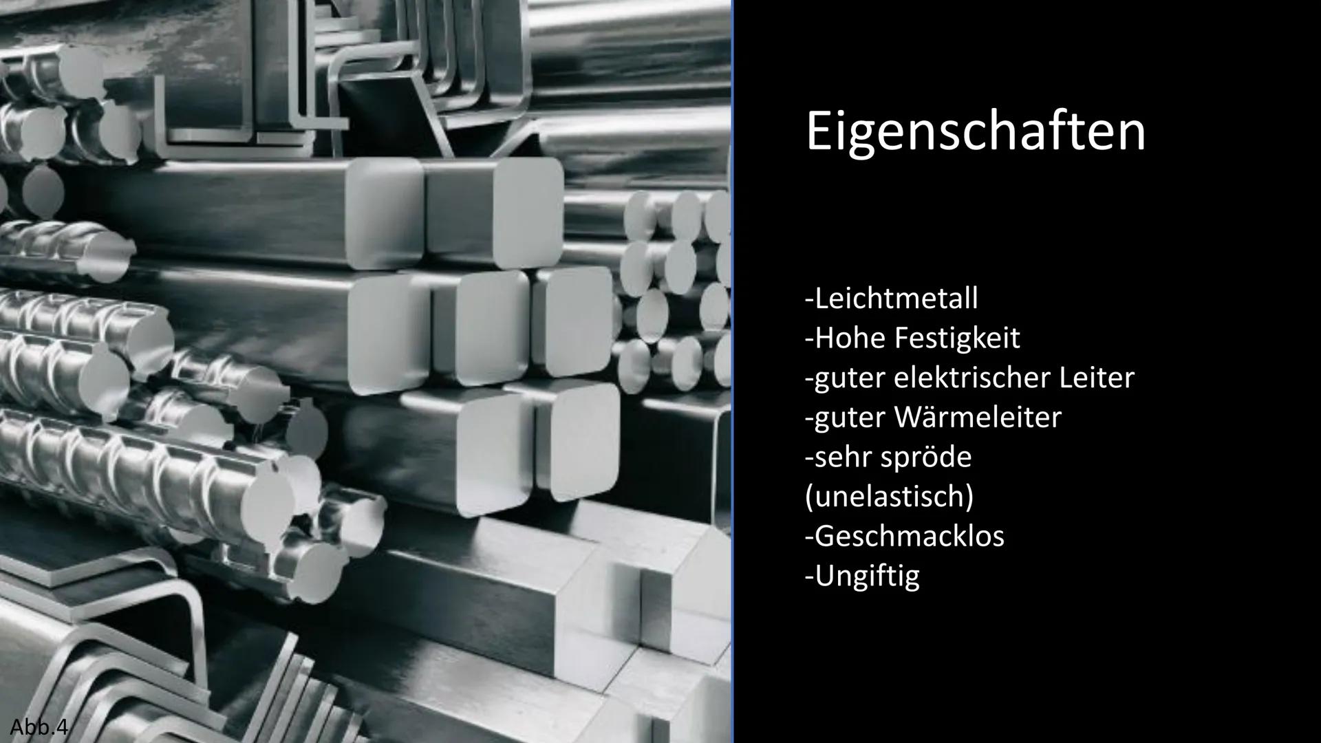 Abb.1
Aluminium Gliederung
●
●
●
●
●
● Reaktionen
Vorkommen
●
●
●
●
●
Allgemeines
Eigenschaften
●
Atommodell/Energieniveauschema
Geschichte
