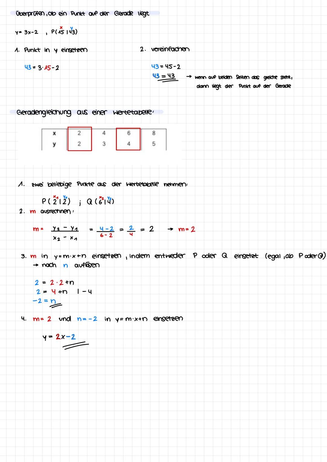 Funktion
y=m.x+n
Steigung
Aufgabe 2:
• Gleichung gegeben : y=-4.x+1
Koordinate: A (01?)
I
x-Wert gegeben
feniende koordinate berechnen, inde