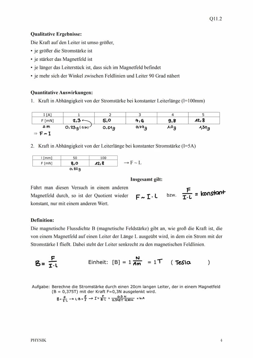 Physik Klausur 11.2
1. Wiederholung Magnetfeld
2. Beschreibung des Magnetfelds
3. Die Lorenzkraft
4. Magnetfeld einer Spule
5. Magnetfeld ei