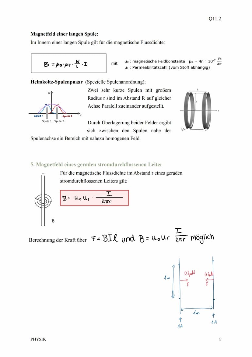 Physik Klausur 11.2
1. Wiederholung Magnetfeld
2. Beschreibung des Magnetfelds
3. Die Lorenzkraft
4. Magnetfeld einer Spule
5. Magnetfeld ei