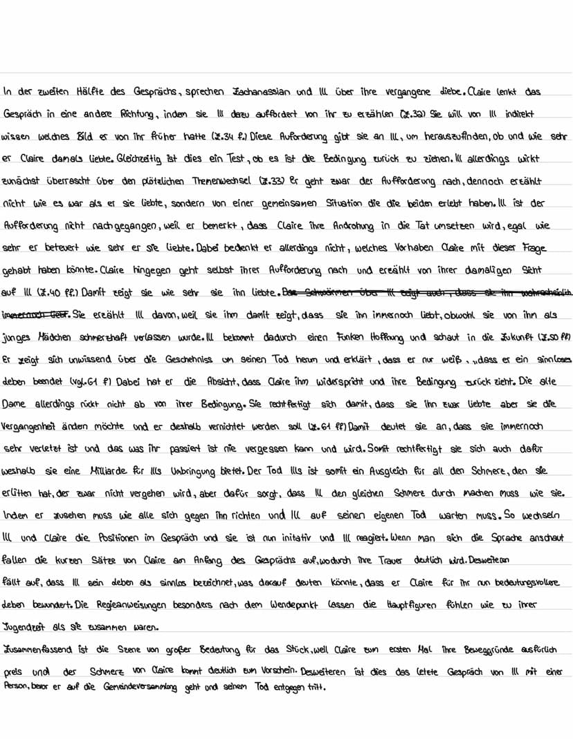 SZENENANALYSE - ILL UND CLAIRE
Das Werk Der Besuch der alten Dame" von Friedrich Dürrenmatt war 1956 erstmals uraufgeführt worden.
Dabei geh