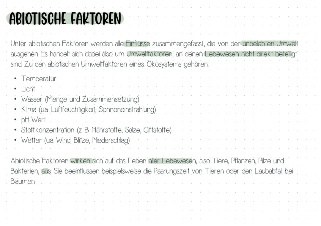 Lernzettel Ökologie