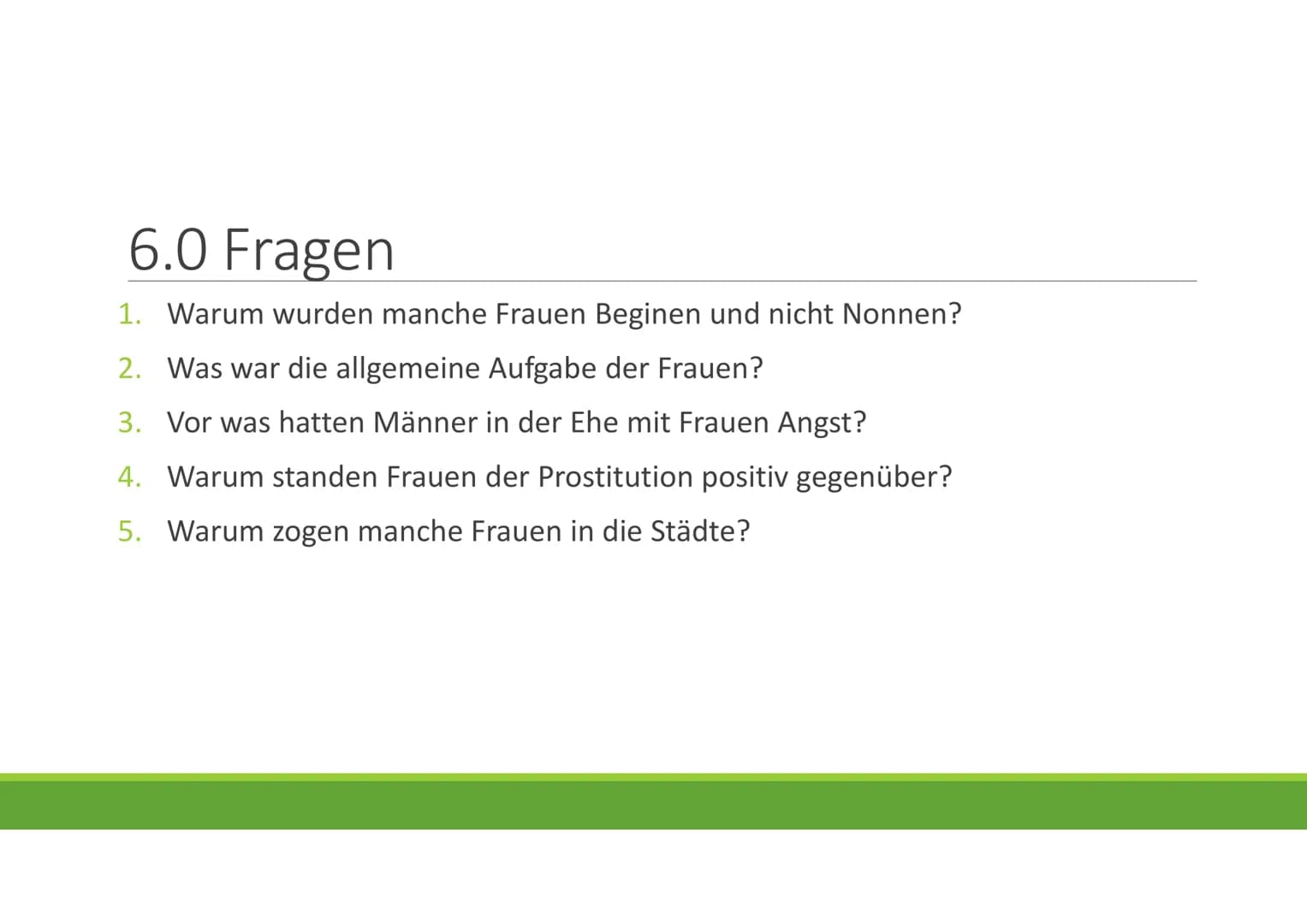Frauen im Mittelalter
GESCHICHTE Gliederung
1.0 Das Frauenbild
2.0 Leben der Frau
▪ 3.0 Rechte der Frau
▪ 4.0 Frauen in der Ehe
▪ 5.0 Kleidu