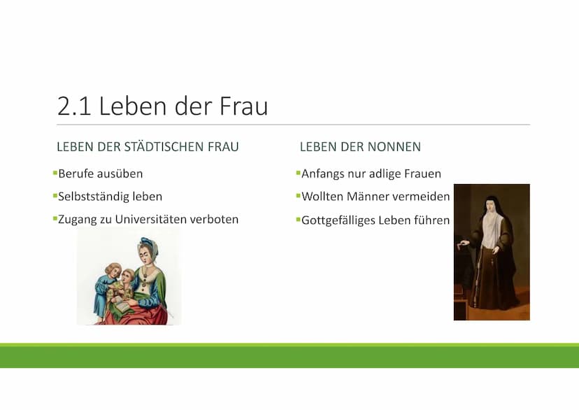 Frauen im Mittelalter
GESCHICHTE Gliederung
1.0 Das Frauenbild
2.0 Leben der Frau
▪ 3.0 Rechte der Frau
▪ 4.0 Frauen in der Ehe
▪ 5.0 Kleidu