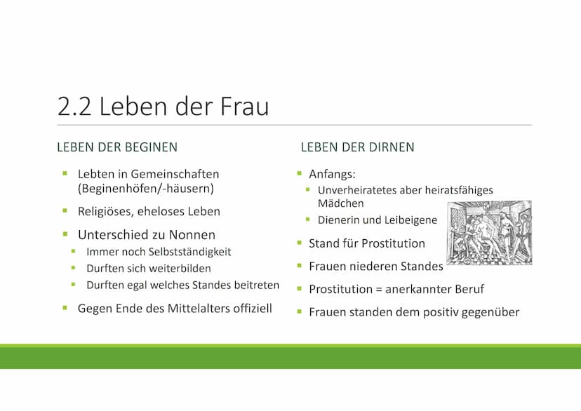 Frauen im Mittelalter
GESCHICHTE Gliederung
1.0 Das Frauenbild
2.0 Leben der Frau
▪ 3.0 Rechte der Frau
▪ 4.0 Frauen in der Ehe
▪ 5.0 Kleidu