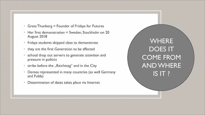  STRUCTURE
1. What Fridays for future?
2. Where does it come from
and where is it?
3. Greta Thunberg
4. Reasons and goals
5. Critism and pro