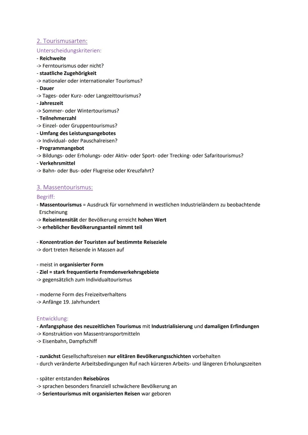Tourismus - ABI-Lernzettel
1. Tourismus:
Begriff:
- Tourismus = Wirtschaftszweig des tertiären/Dienstleistungssektors
-> gewinnt zunehmend a