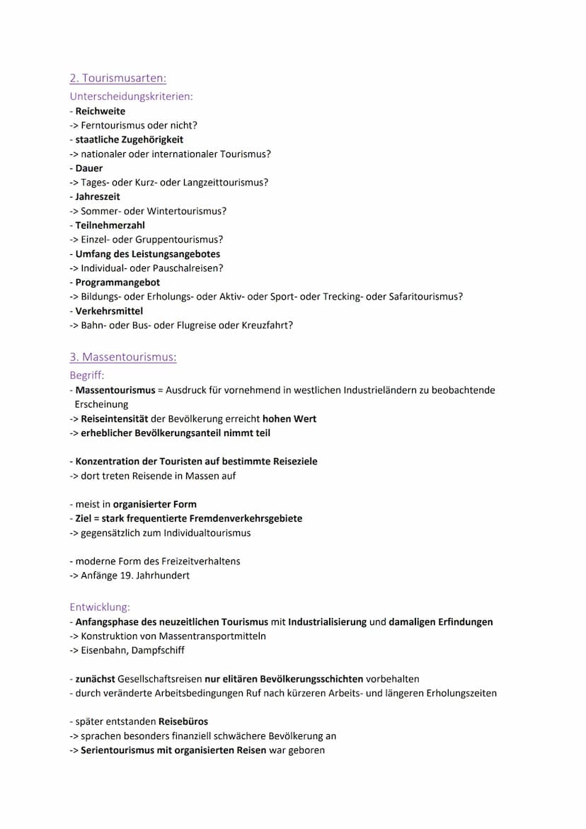 Tourismus - ABI-Lernzettel
1. Tourismus:
Begriff:
- Tourismus = Wirtschaftszweig des tertiären/Dienstleistungssektors
-> gewinnt zunehmend a