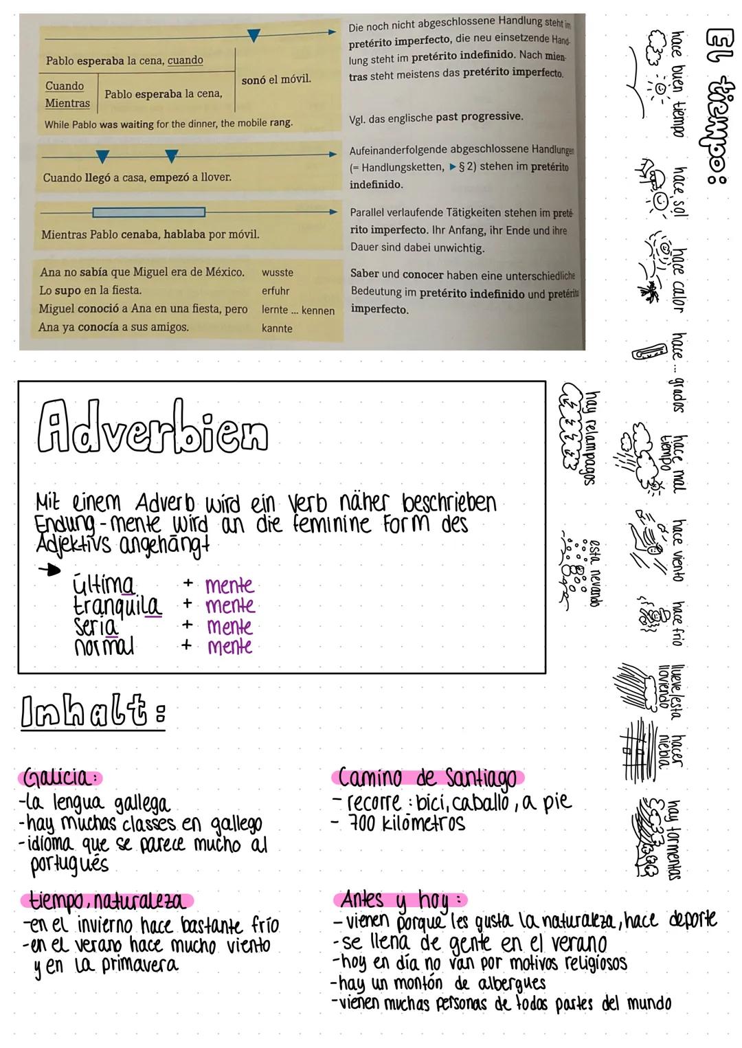 PRETERITO IMPERFECTO
Signalwörter: siempre Immer, stets
antes vor
en aquellos años in diesen Jahren.
Mit dem pretérito imperfecto werden
Zus