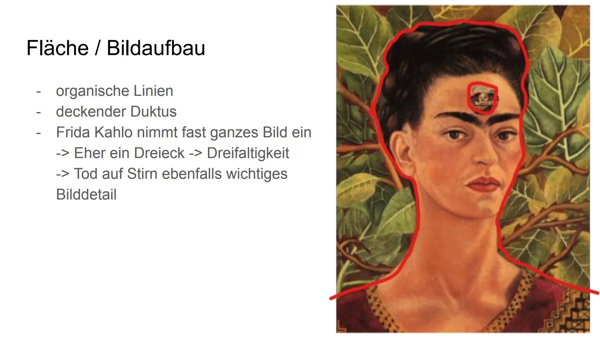 # Über den Tod nachdenken

Frida Kahlo # Inhaltsverzeichnis

1. Frida Kahlo allgemein
2. Bildbeschreibung
   * 2.1 Bestandsaufnahme
   * 2.2