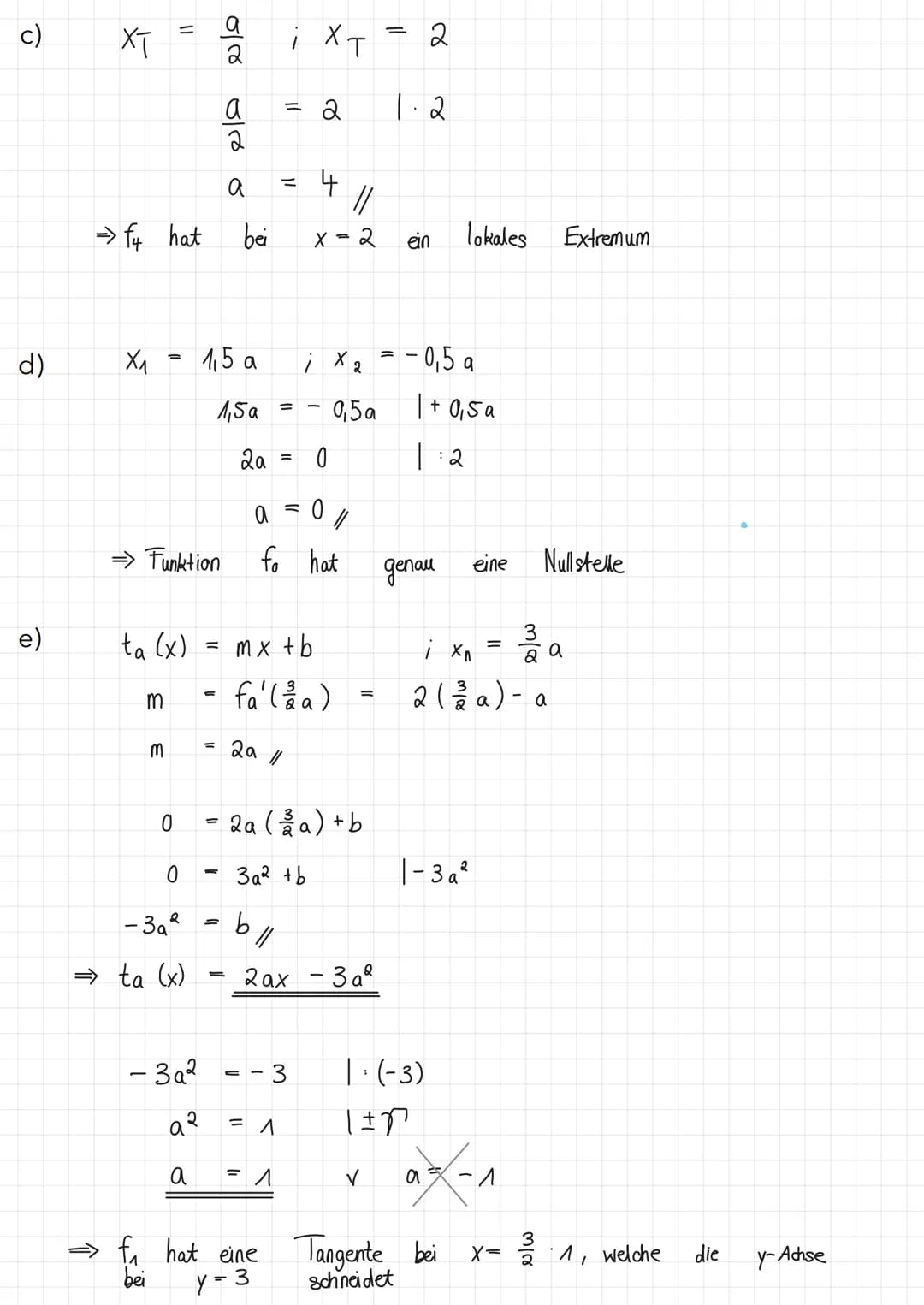 Übung 1 Untersuchung einer Kurvenschar
Gegeben ist die Kurvenschar f(x) = x² - (a + 1) x + a (a € R, a ≥ 1).
a) Untersuchen Sie f auf Nullst