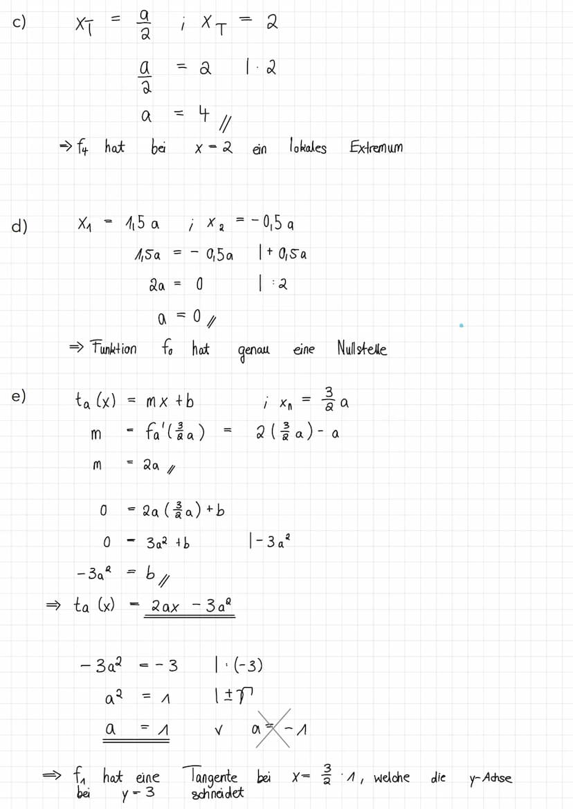 Übung 1 Untersuchung einer Kurvenschar
Gegeben ist die Kurvenschar f(x) = x² - (a + 1) x + a (a € R, a ≥ 1).
a) Untersuchen Sie f auf Nullst