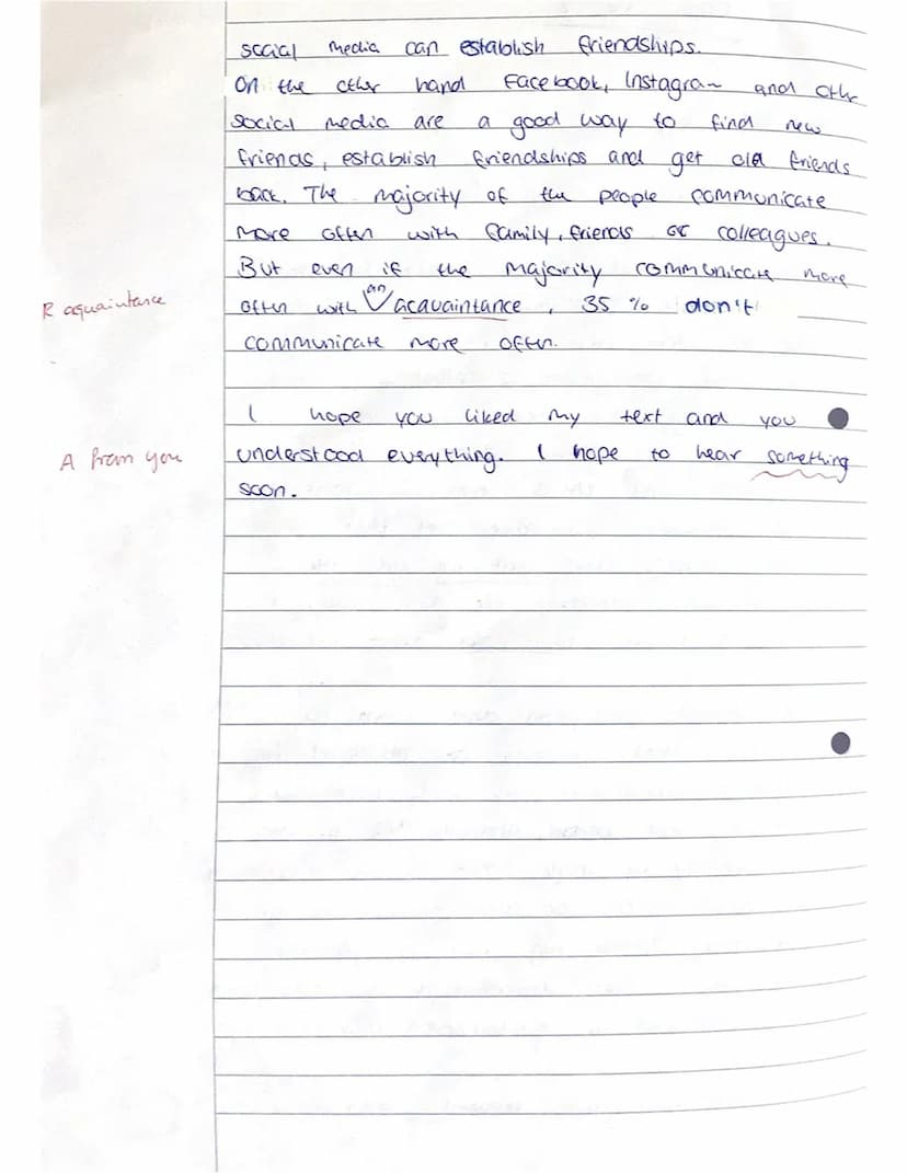5
10
15
20
Exam No. 2- GK E EF
Topic: Meeting people - online and offline
Part A: Reading and Writing
Date: 17/12/2019
My best friendships h