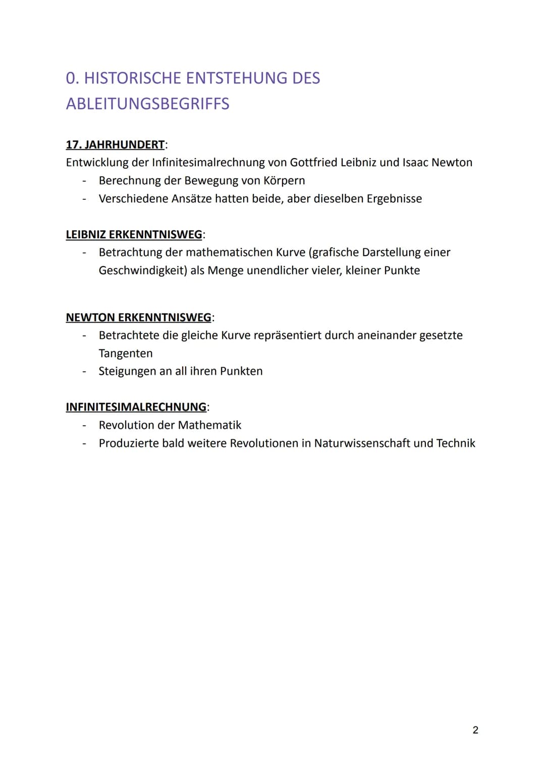 THEMENHEFTER
ANALYSIS (DIFFERENTIALRECHNUNG)
NAME: Le Christina Bouasavanh
KLASSE: Q1A INHALTSVERZEICHNIS
TITEL
Historische Entstehung des
A