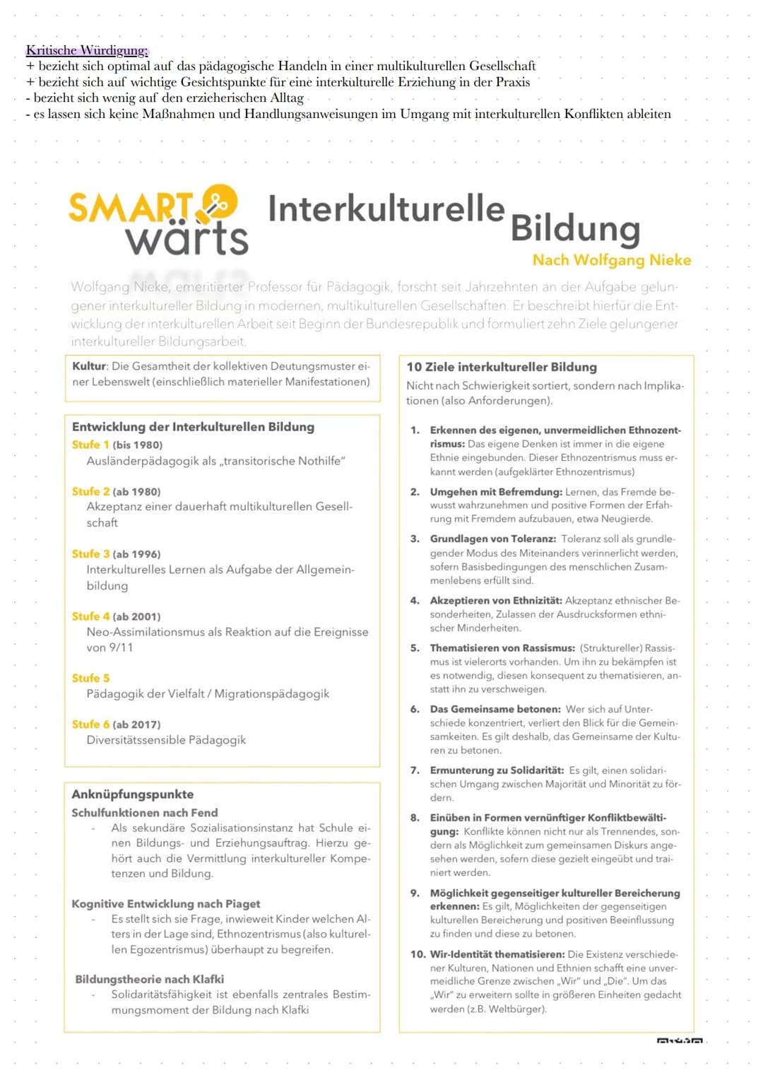 MEKE - INTERKULTURELLE ERZIEHUNG
Allgemein:
→Wolfgang Nieke (geb. 1948) ist ein deutscher Erziehungsiwissensschaftler und forscht auf
dem Ge