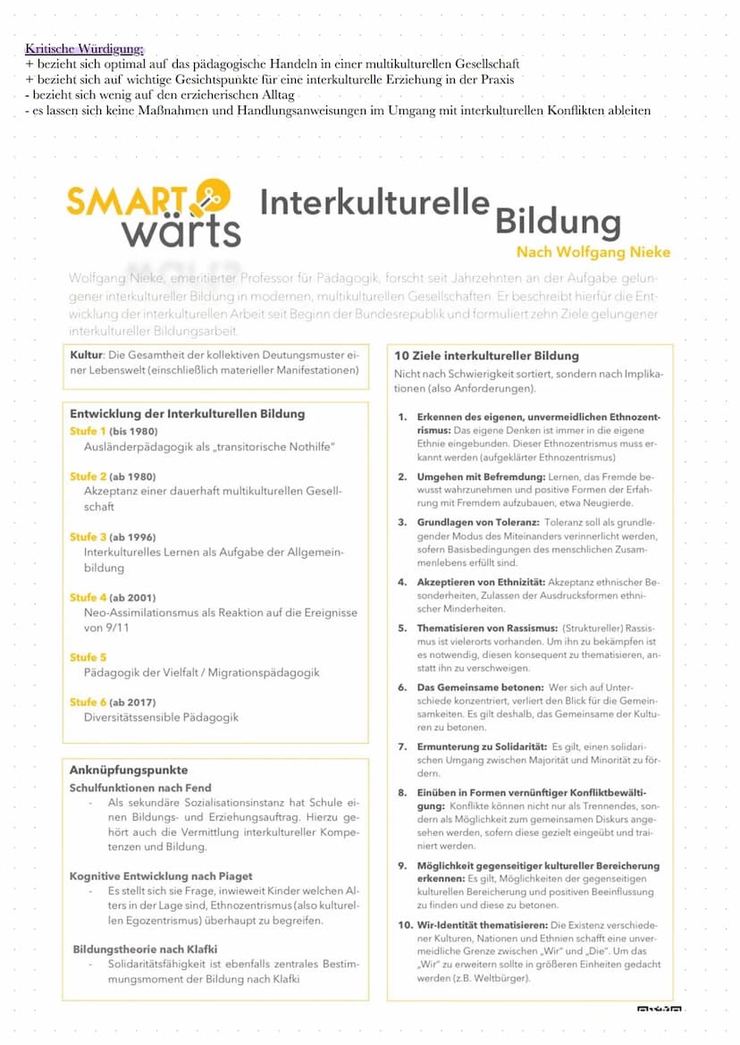 MEKE - INTERKULTURELLE ERZIEHUNG
Allgemein:
→Wolfgang Nieke (geb. 1948) ist ein deutscher Erziehungsiwissensschaftler und forscht auf
dem Ge
