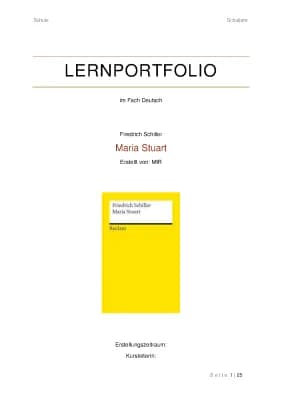 Know Lernportfolio Maria Stuart Deutsch LK 11 Punkte thumbnail