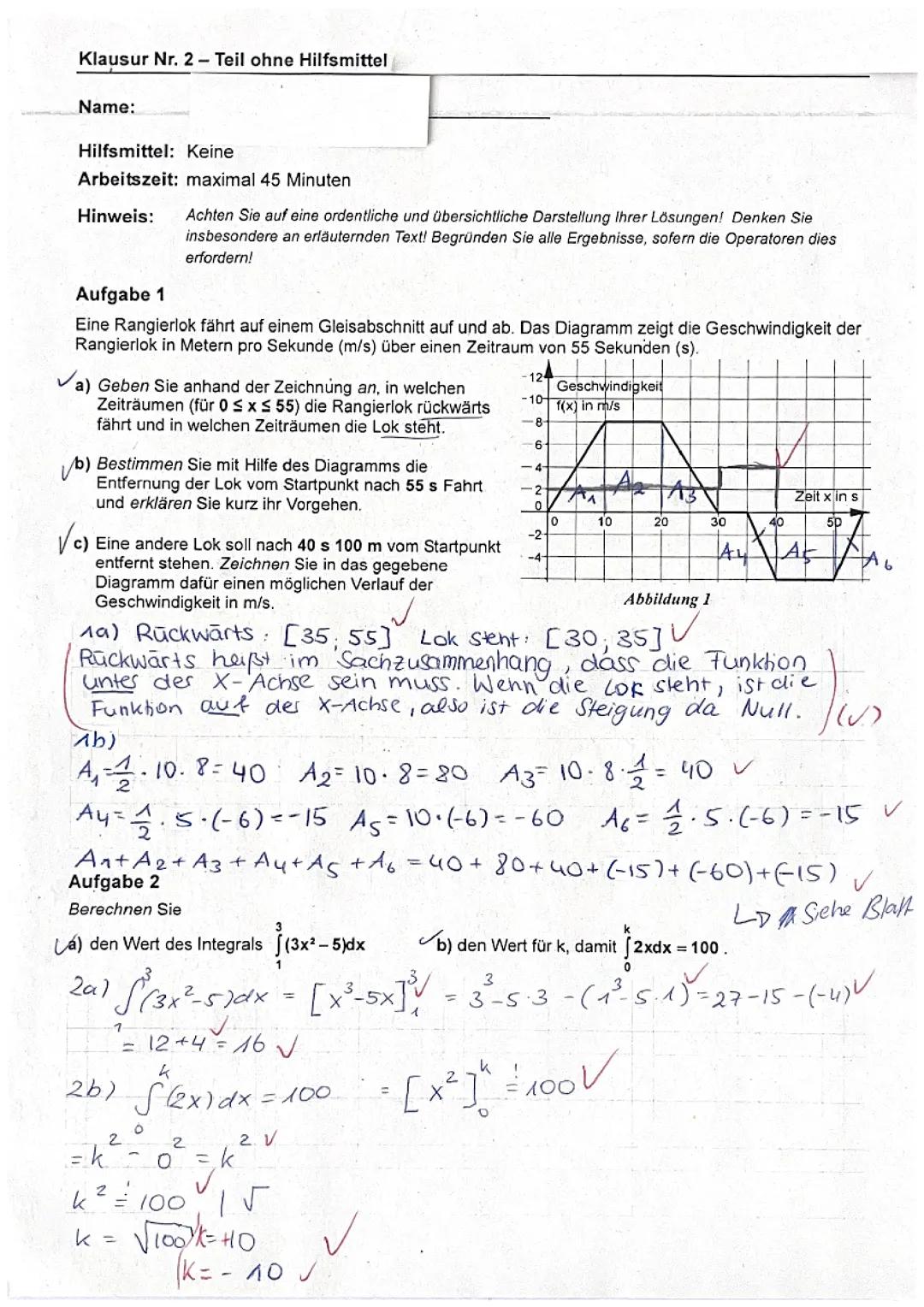 Mathe LK Klausur Analysis 13p