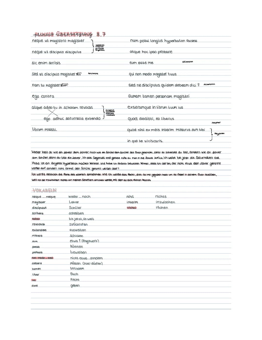 Plinius Briefe: Übersetzung und Vesuvausbruch Texte