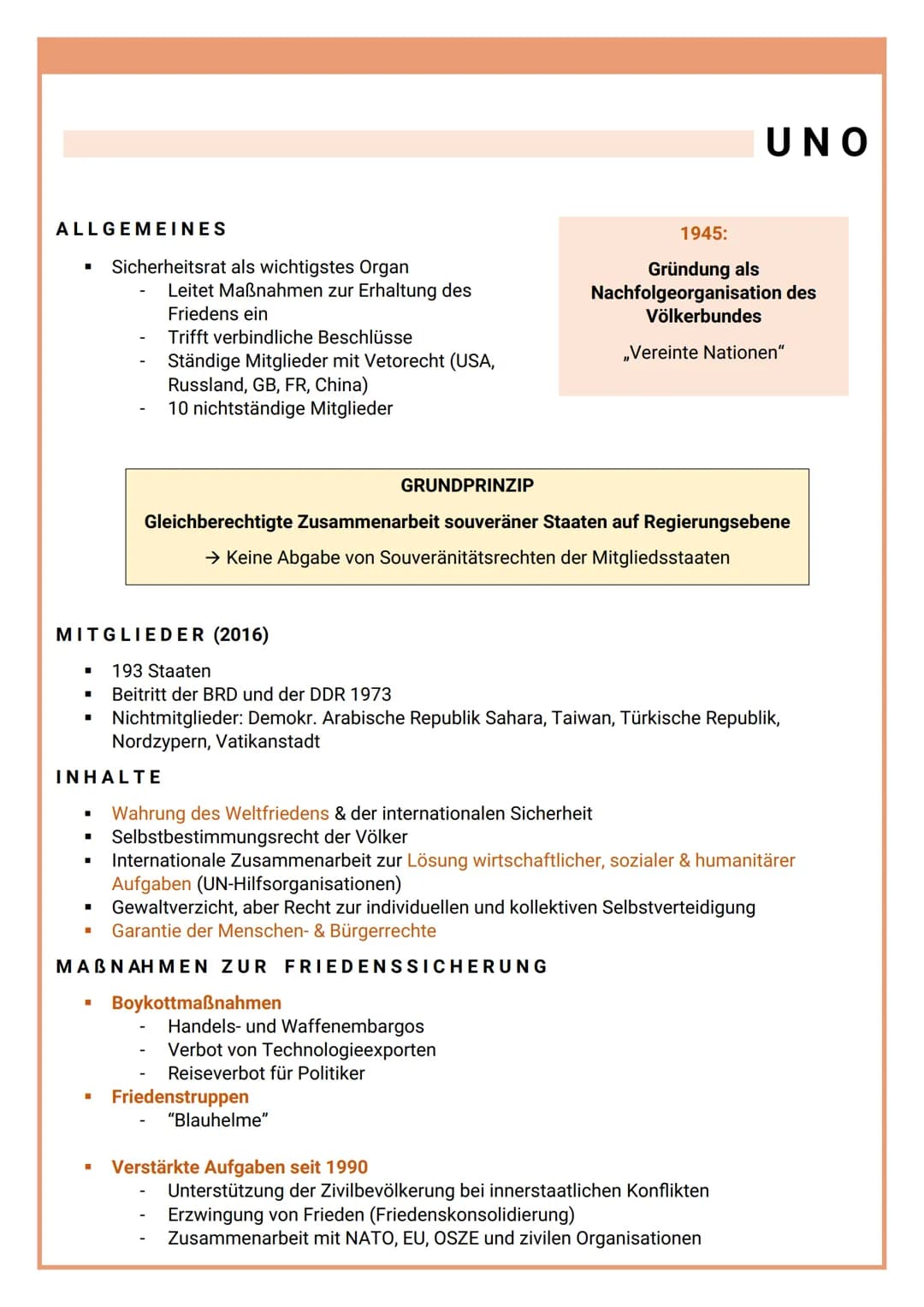FRIEDENSSICHERUNG
WÄHREND BLOCKBILDUNG (1949-1991)
NATO (1949 - Heute)
Warschauer Pakt (1955 - 1991)
Bewegung der blockfreien Staaten (1955 