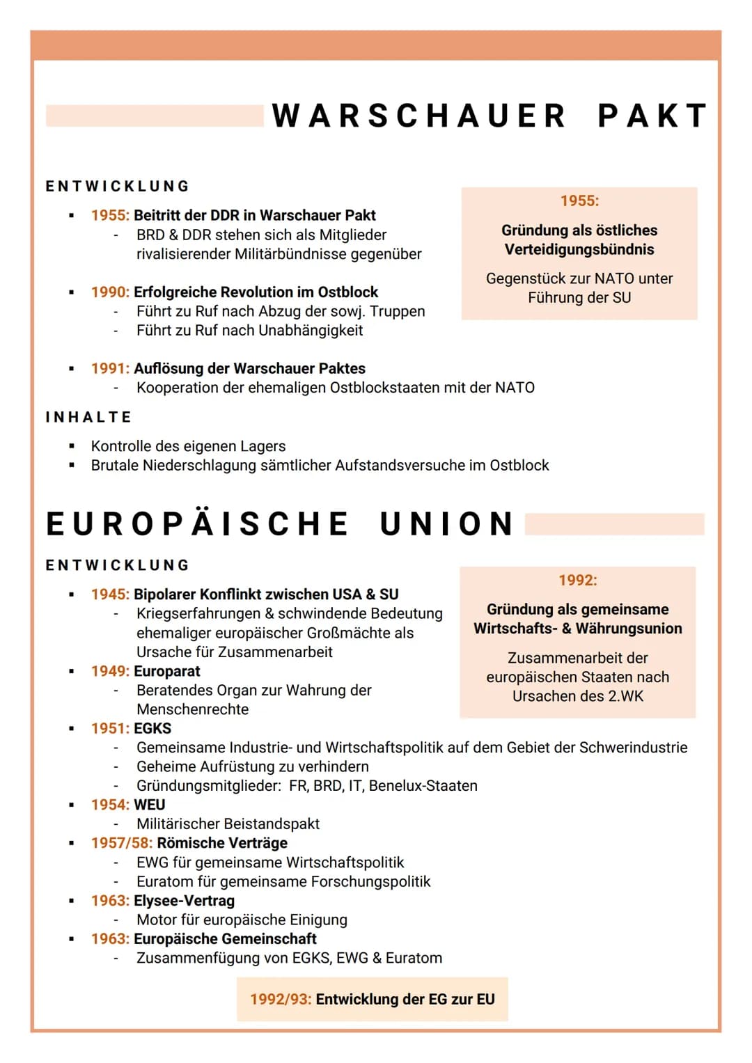 FRIEDENSSICHERUNG
WÄHREND BLOCKBILDUNG (1949-1991)
NATO (1949 - Heute)
Warschauer Pakt (1955 - 1991)
Bewegung der blockfreien Staaten (1955 