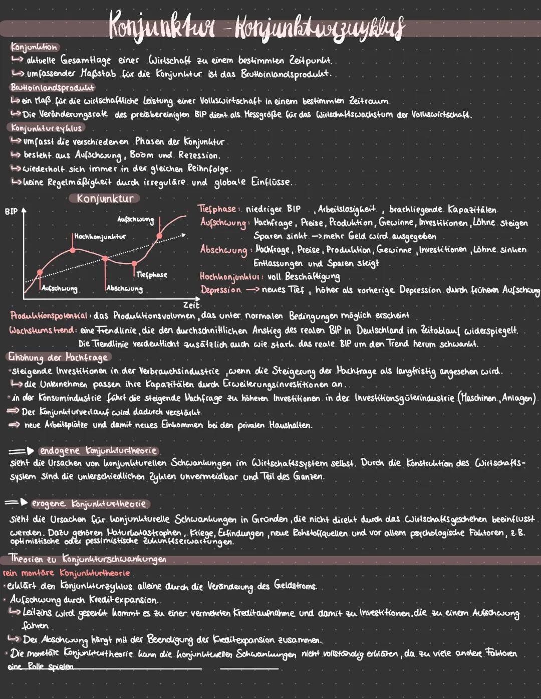 Konjunktion
aktuelle Gesamtlage einer Wirtschaft zu einem bestimmten Zeitpunkt.
umfassender Maßstab für die Konjunktur ist das Bruttoinlands