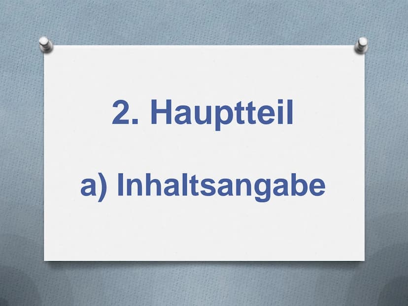 Aufbau einer
Gedichtanalyse 1. Einleitung
Einleitungssatz
2. Hauptteil
Inhaltsangabe. Analyse, Interpretation
3. Schluss
Bewertung 1. Einlei