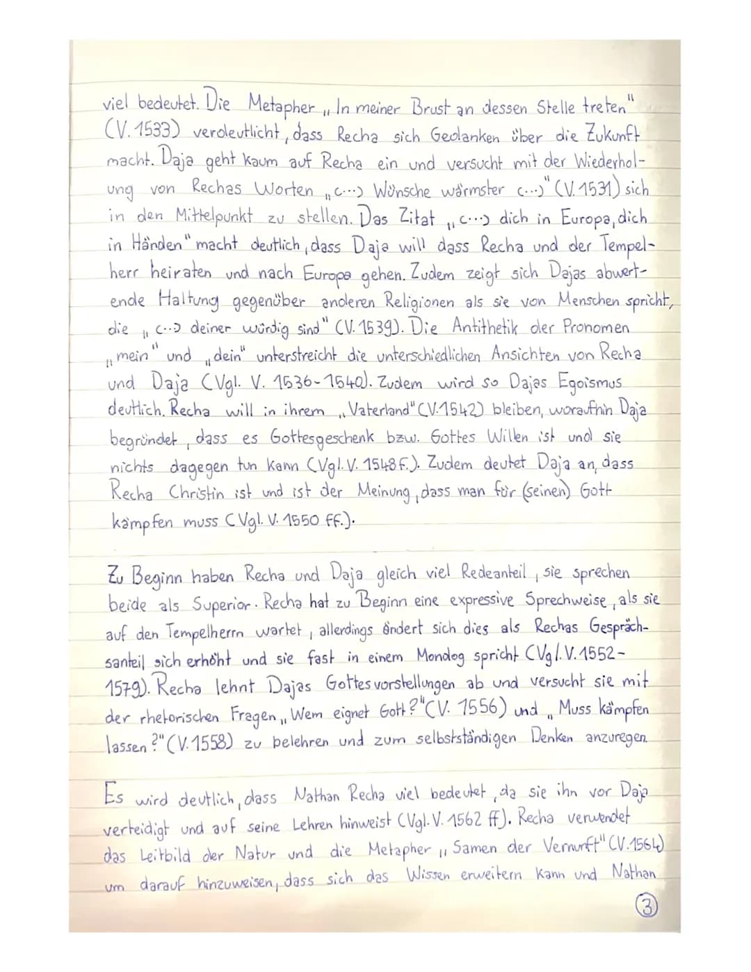 Klausur Nr.2 Berichtigung
Nathan der Weise & Szene 3.1.
Aufgabe 1
Der erste Auftritt des dritten Auszugs aus dem Drama, Nathan der Weise",
v