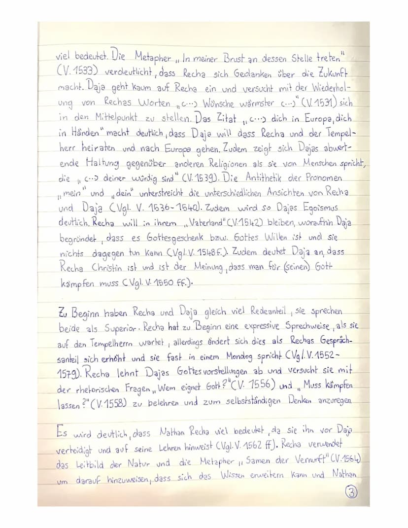 Klausur Nr.2 Berichtigung
Nathan der Weise & Szene 3.1.
Aufgabe 1
Der erste Auftritt des dritten Auszugs aus dem Drama, Nathan der Weise",
v