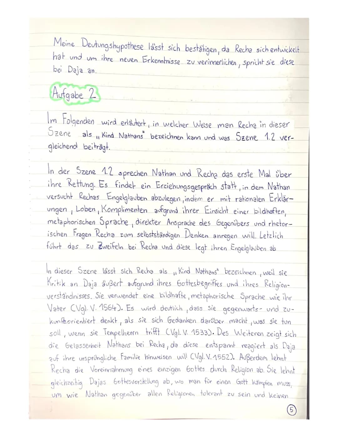 Klausur Nr.2 Berichtigung
Nathan der Weise & Szene 3.1.
Aufgabe 1
Der erste Auftritt des dritten Auszugs aus dem Drama, Nathan der Weise",
v