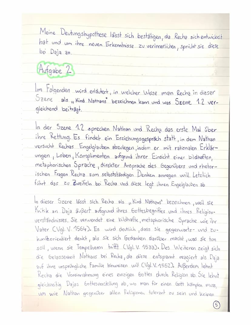 Klausur Nr.2 Berichtigung
Nathan der Weise & Szene 3.1.
Aufgabe 1
Der erste Auftritt des dritten Auszugs aus dem Drama, Nathan der Weise",
v