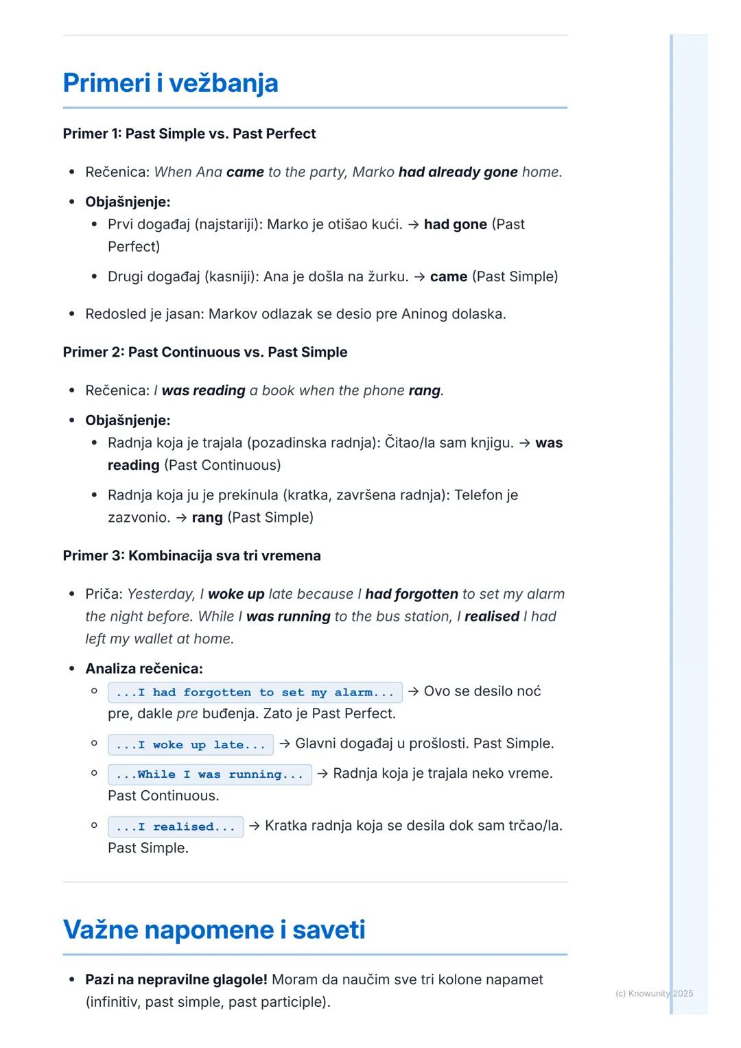 # Prošla vremena

## Uvod u prošla vremena

Ovo je ponavljanje i utvrđivanje prošlih vremena. Već znamo Past Simple i
Past Continuous, a sad