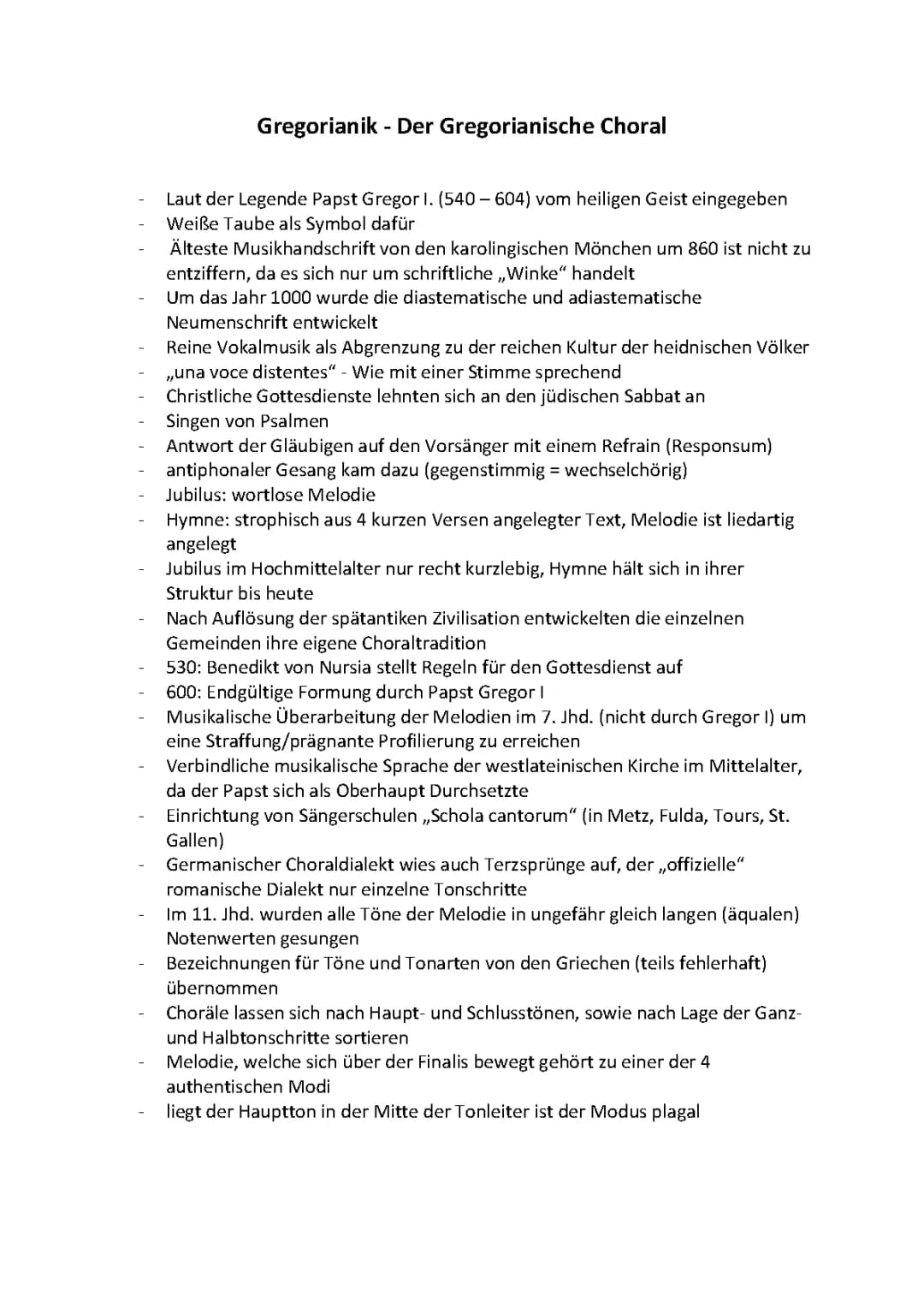 Der Gregorianische Choral