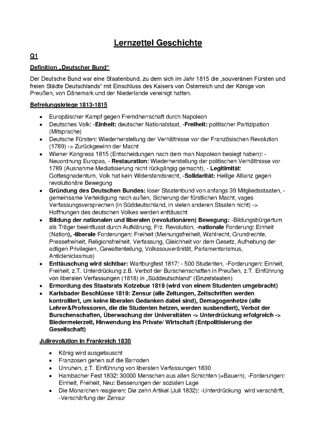 Abiturvorbereitung