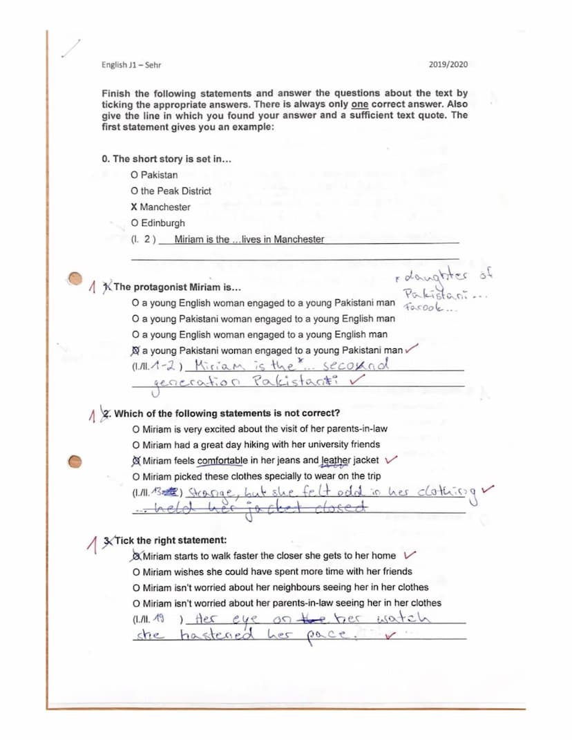 English J1 - Sehr
10
EXAM 1: Multicultural Britain
Name: Jacqueline
Credits: 28 /35
2019/2020
Grade:
(12) 1096 )
Well done! Sch
Good Luck
A 