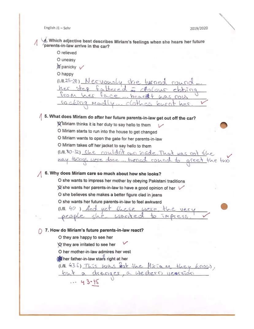 English J1 - Sehr
10
EXAM 1: Multicultural Britain
Name: Jacqueline
Credits: 28 /35
2019/2020
Grade:
(12) 1096 )
Well done! Sch
Good Luck
A 