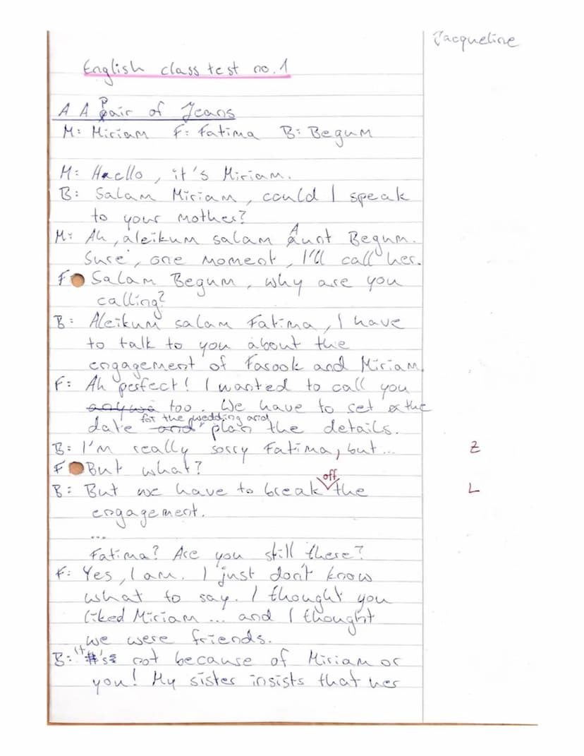 English J1 - Sehr
10
EXAM 1: Multicultural Britain
Name: Jacqueline
Credits: 28 /35
2019/2020
Grade:
(12) 1096 )
Well done! Sch
Good Luck
A 