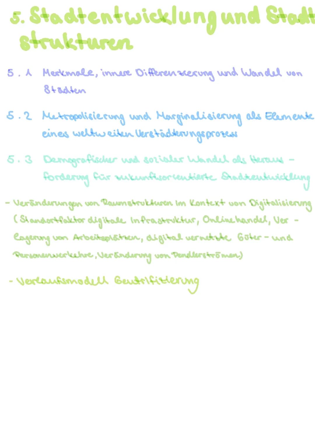 IHF 5: Stadtentwicklung und Stadtstrukturen Historische und Nachhaltige Stadtentwicklung