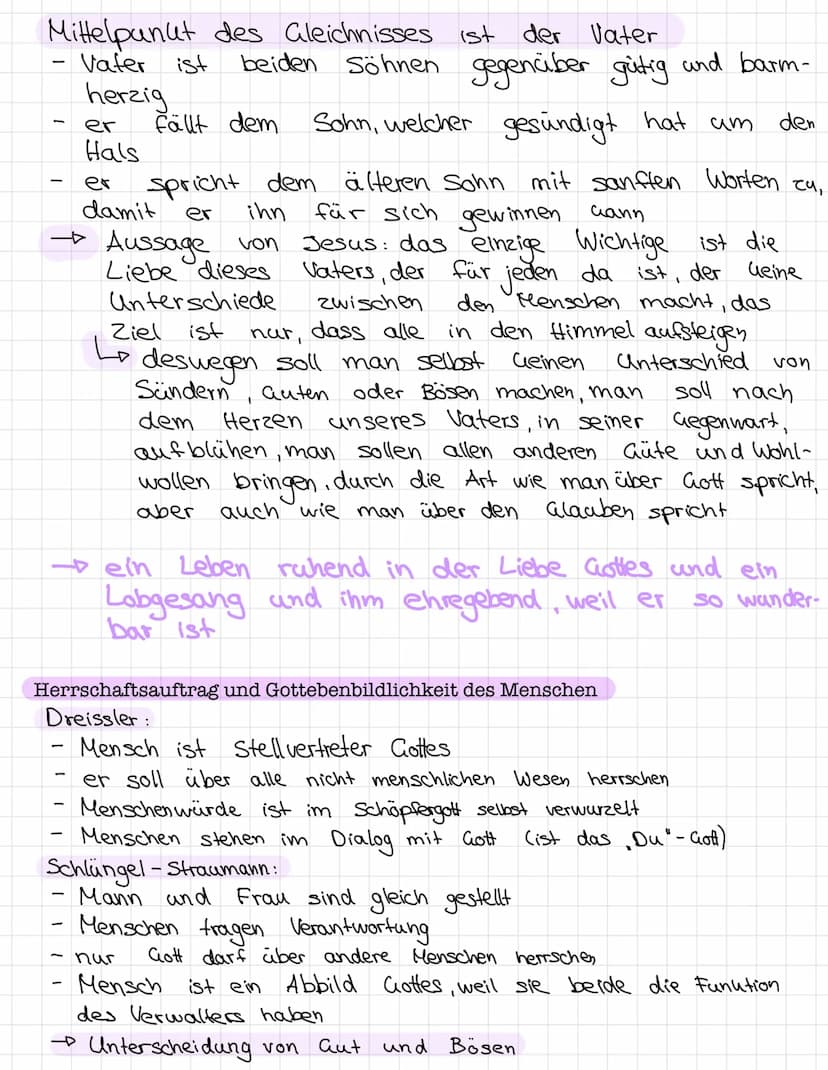 Altes Testament
Biblische Menschbild
"Golt schuf also den Menschen als sein Abbild; als Abbild Gottes
schuf er ihn. Als Mann und Frau schufe