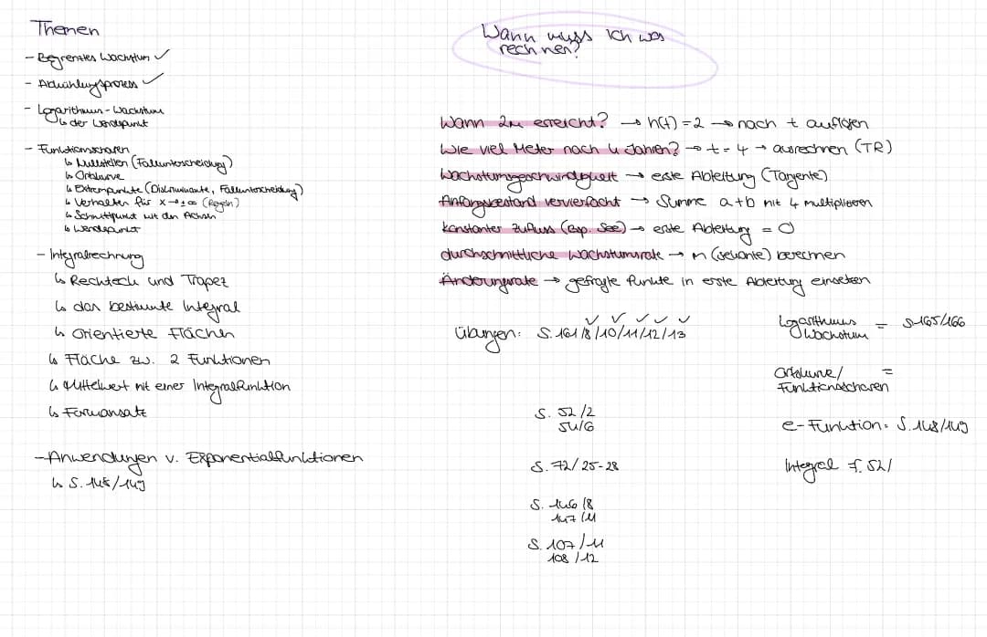 Begrenztes Wachstum, Integrale - Mathe Leistungskurs