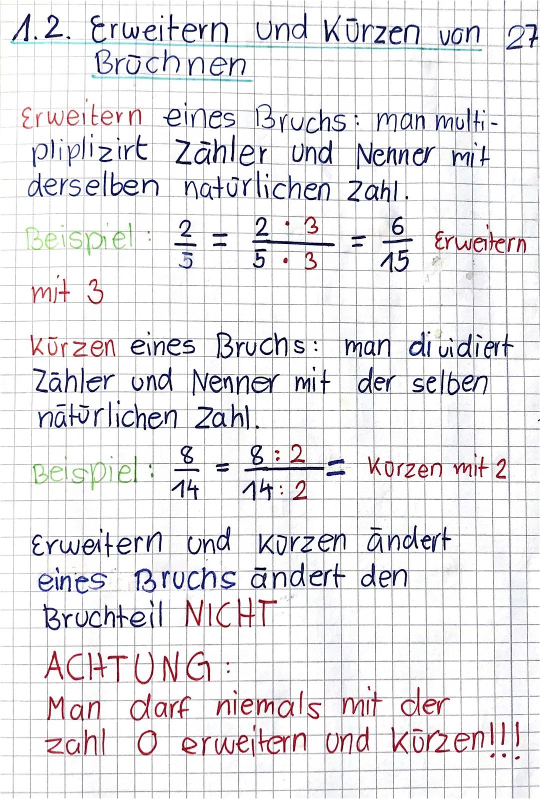 Erweitern und kürzen von Brüchen