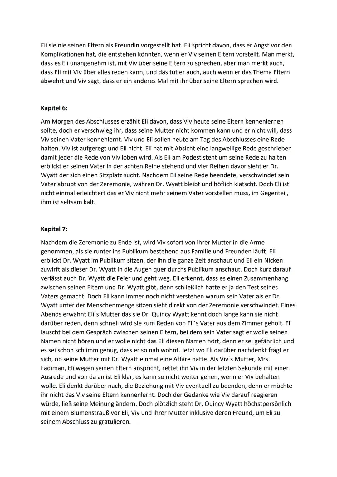 Double Helix Kapitelzusammenfassung
Kapitel 1:
In diesem Kapitel befindet sich Eli erstmals im Gebäude von Wyatt Transgenics. Ungeduldig
und