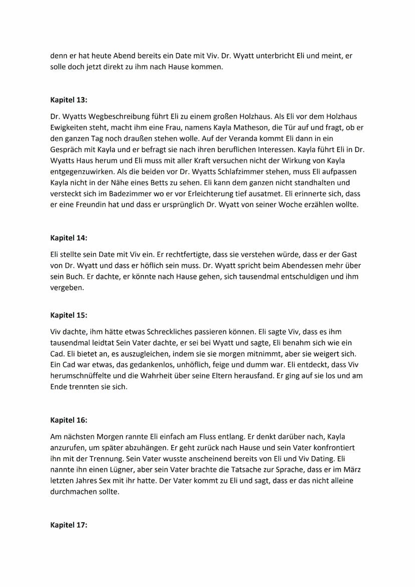 Double Helix Kapitelzusammenfassung
Kapitel 1:
In diesem Kapitel befindet sich Eli erstmals im Gebäude von Wyatt Transgenics. Ungeduldig
und