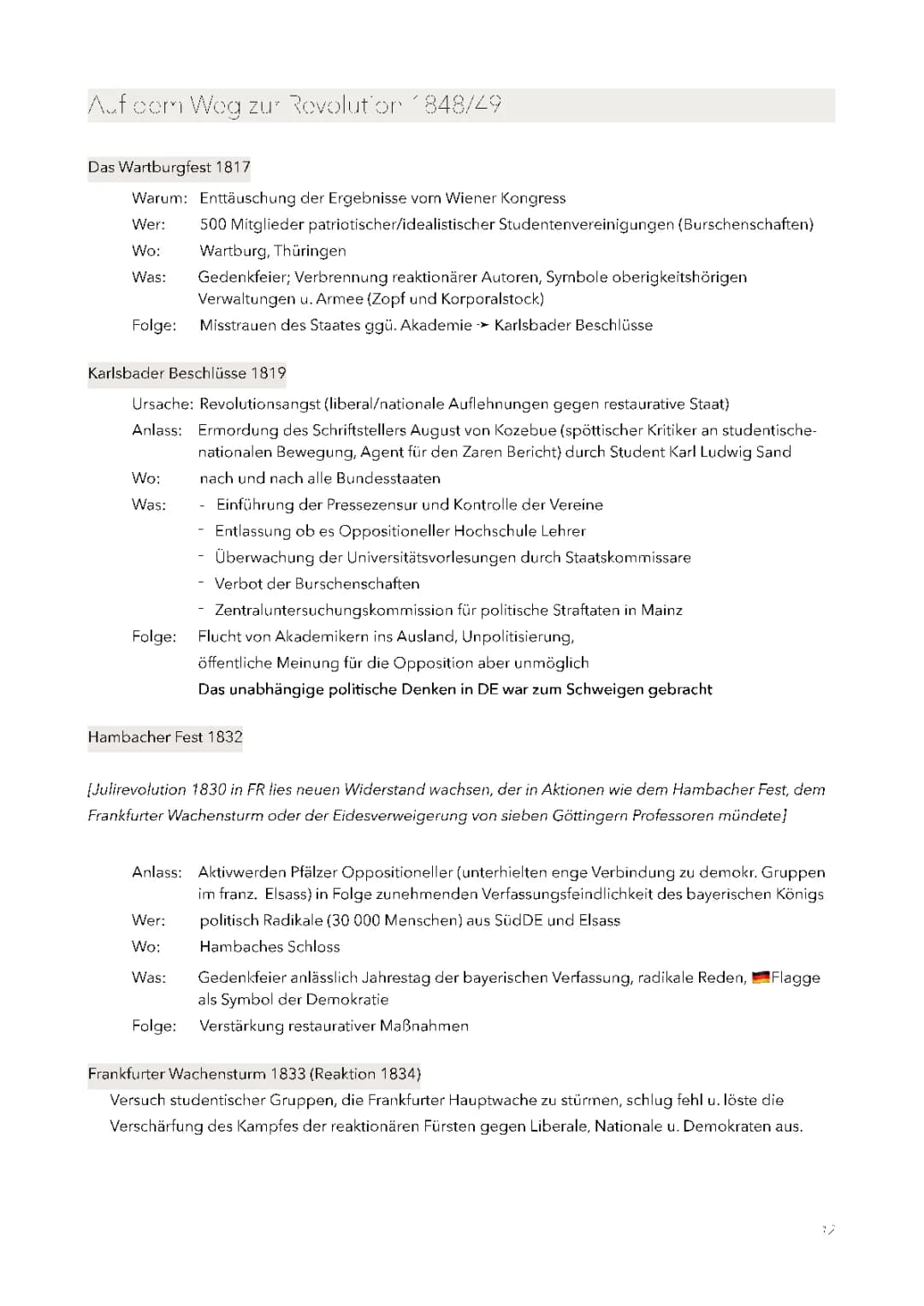 Deutsche Revolution 1848: Zusammenfassung, Folgen und das Hambacher Fest 1832