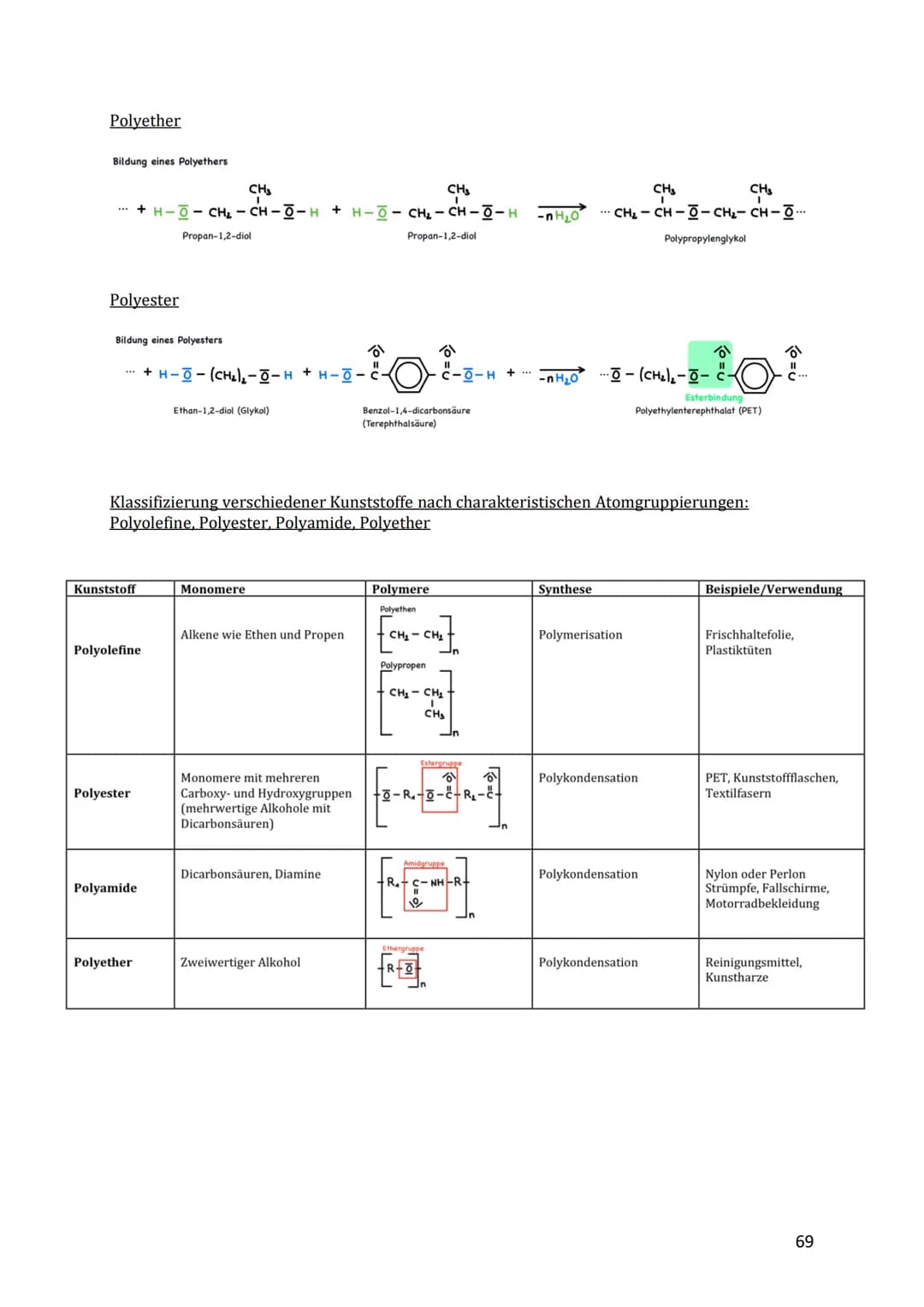 Q4 Kunststoffe - Chemie in Alltag und Technik
Einteilung der Kunststoffe in Duroplaste, Thermoplaste und Elastomere
Kunststoffe sind Werksto