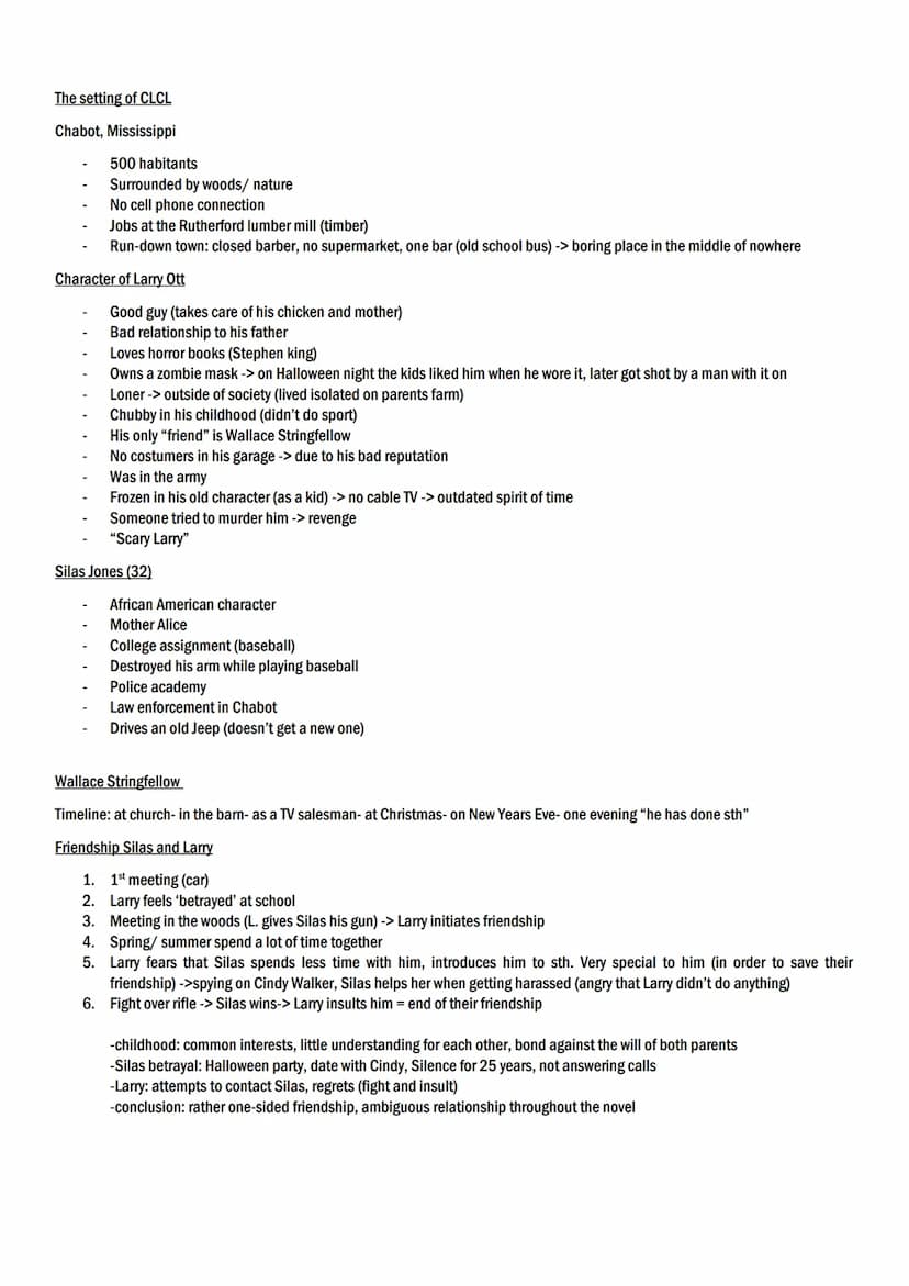 Crooked Letter Crooked Letter - Tom Franklin
CHAPTER
summary
1 - present Larry
Introduction of Larry
2- present Silas
3- Flashback
Larry
4 -