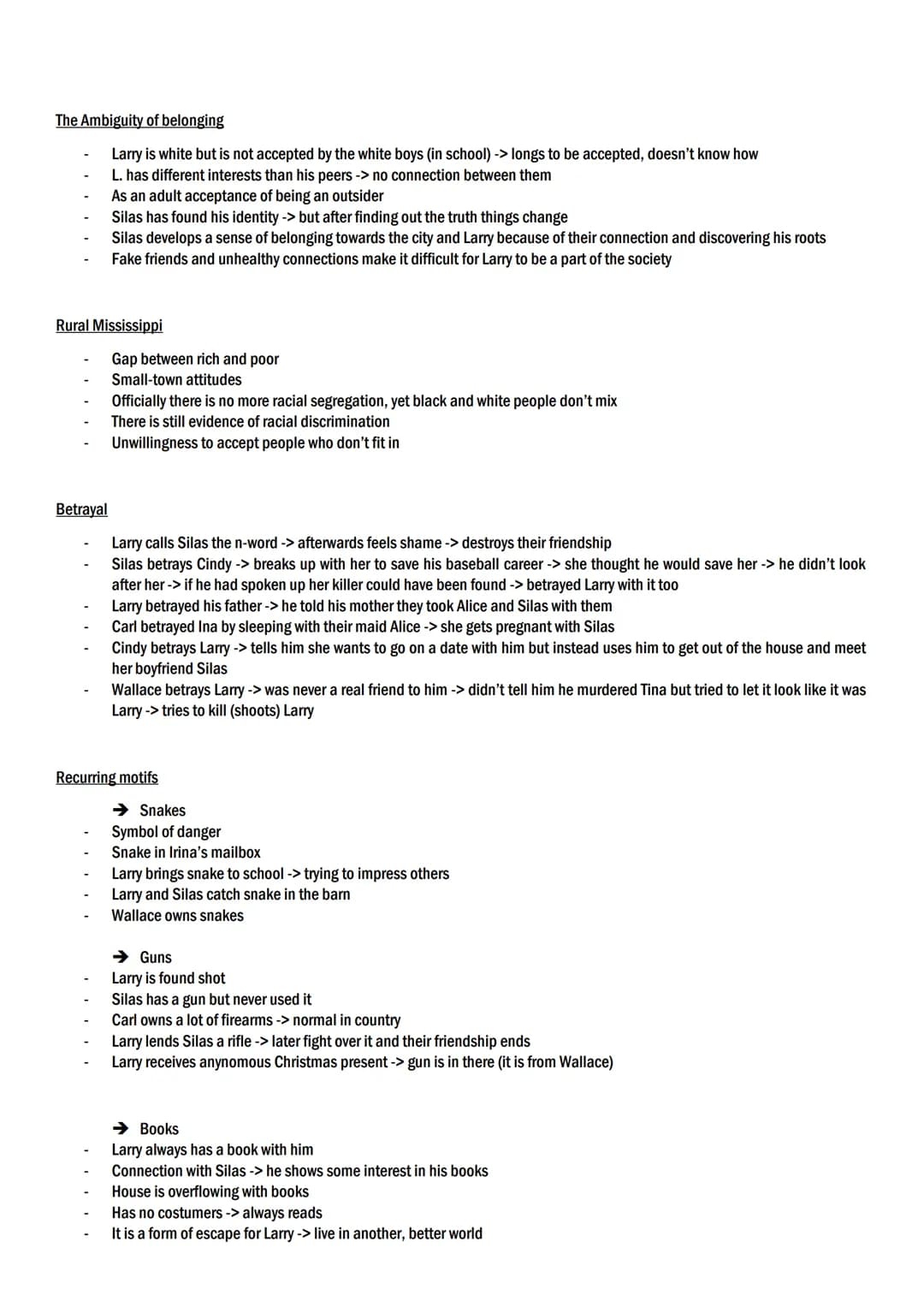 Crooked Letter Crooked Letter - Tom Franklin
CHAPTER
summary
1 - present Larry
Introduction of Larry
2- present Silas
3- Flashback
Larry
4 -